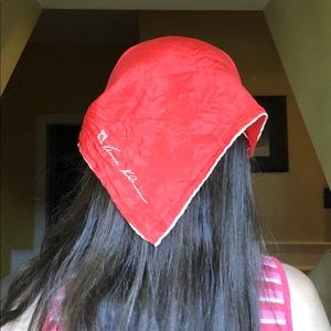 anne klein signature red silk scarf